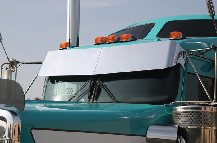 Peterbilt Drop Visors for two piece curved windshields