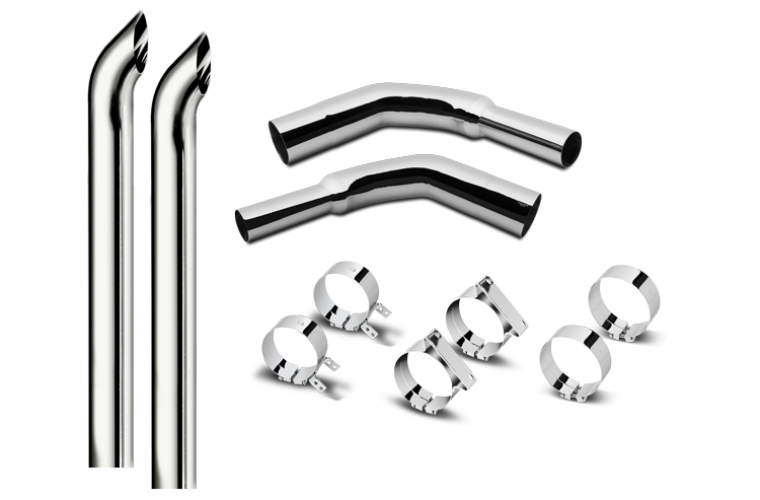 8 Inch Dia Hoosier Tip Exhaust Kit with 96 Inch Tall One Piece Top Pipe KW